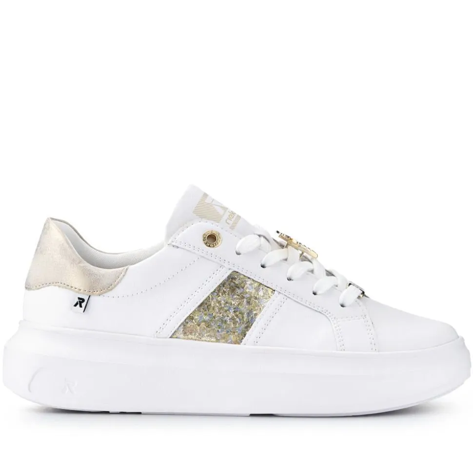 Leather Two-Tone Trainers - White