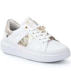 Leather Two-Tone Trainers - White