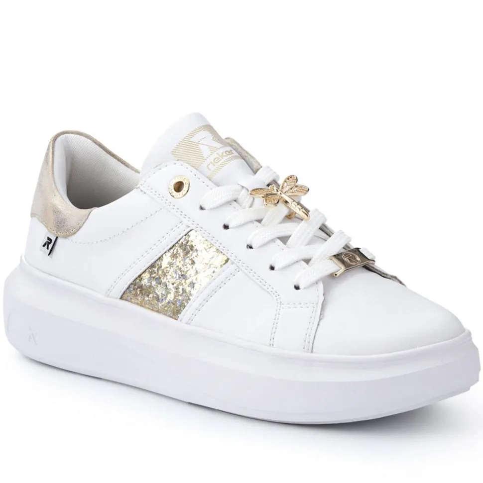 Leather Two-Tone Trainers - White