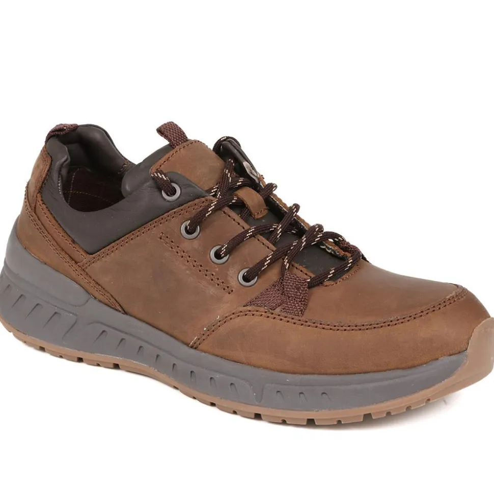 Leather Walking Shoes - Dark Brown