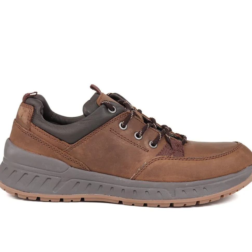Leather Walking Shoes - Dark Brown