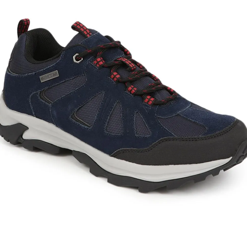 Leather Walking Trainers - Navy