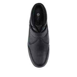 Leather Water Resistant Ankle Boots - Black