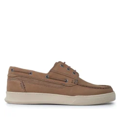 Leather Wide-Fit Boat Shoes - Stone