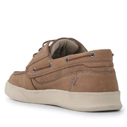 Leather Wide-Fit Boat Shoes - Stone
