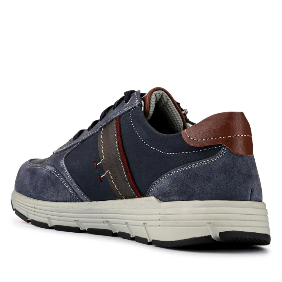 Leather Wide-Fit Lace-Up Shoes - Blue