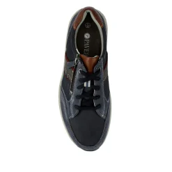 Leather Wide-Fit Lace-Up Shoes - Blue
