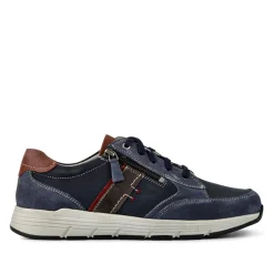 Leather Wide-Fit Lace-Up Shoes - Blue