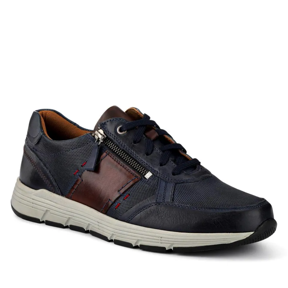 Leather Wide-Fit Slip-Ons - Blue