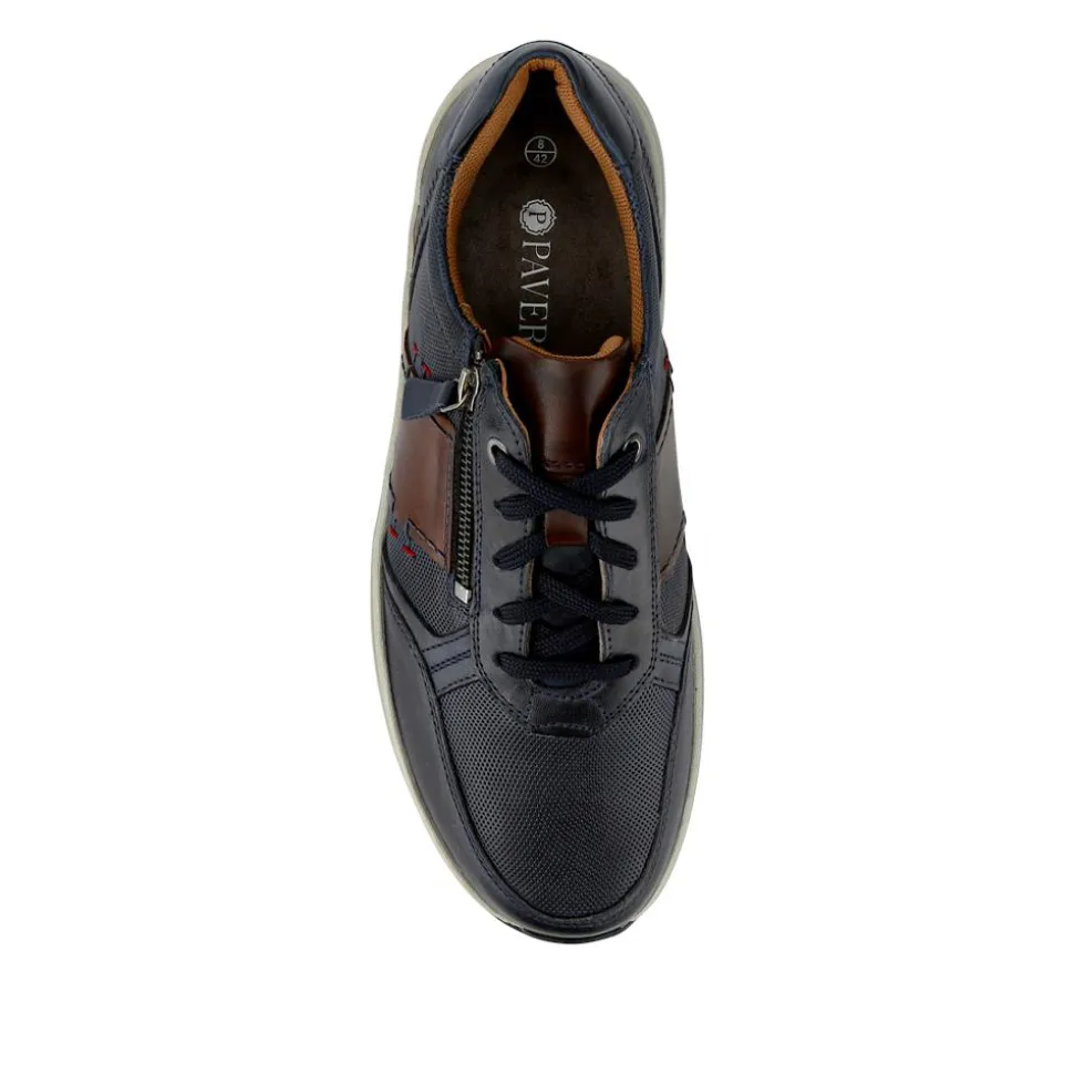 Leather Wide-Fit Slip-Ons - Blue