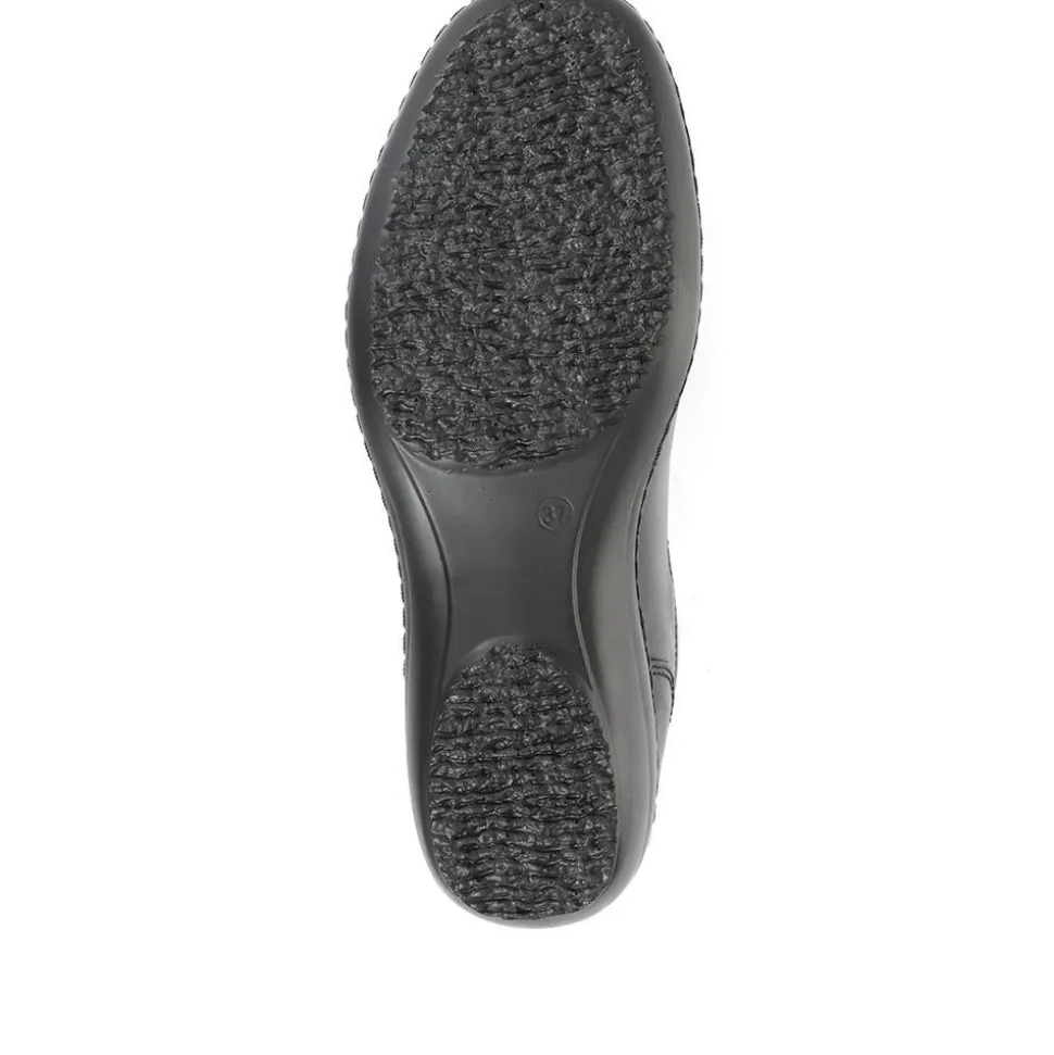 Leather Wider-Fit Slip-On Shoes - Black