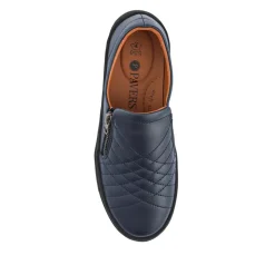 Leather Zip-Fasten Slip-On Shoes - Navy