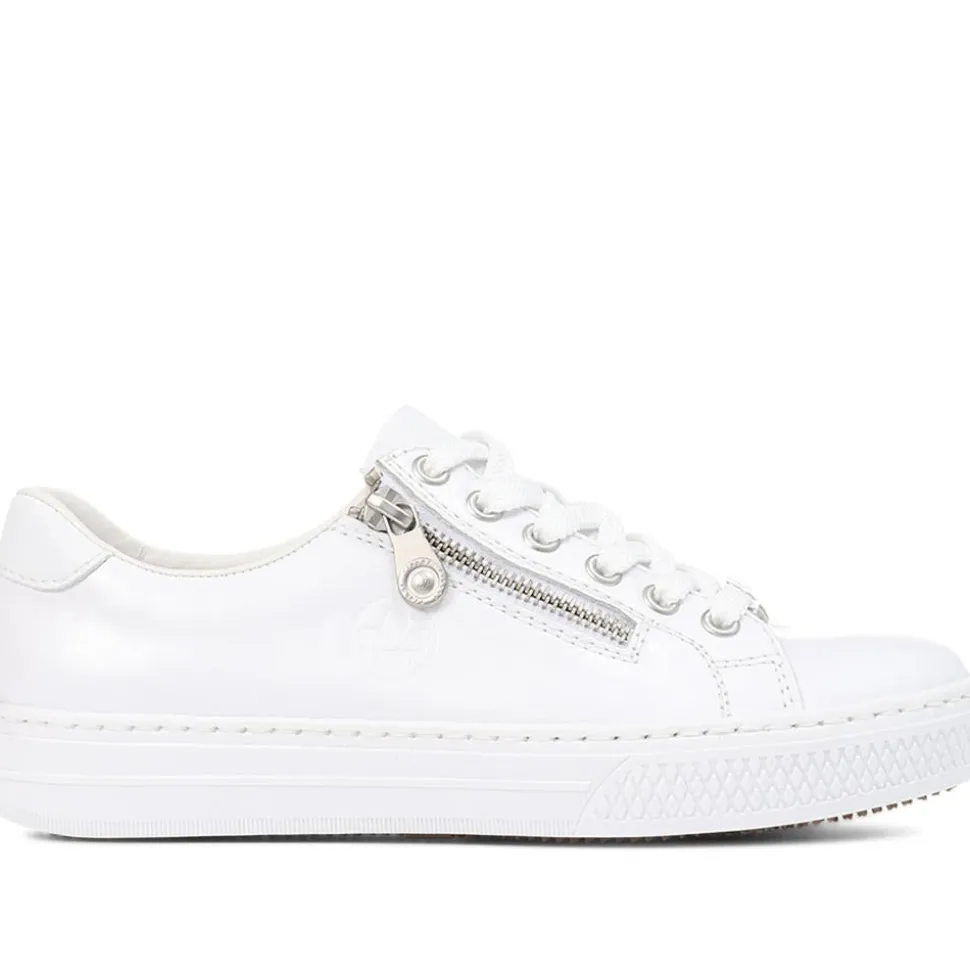 Leather Zip-Up Trainers - White