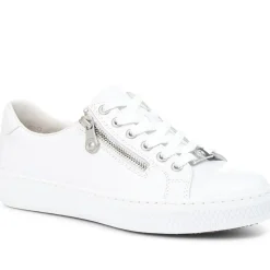 Leather Zip-Up Trainers - White