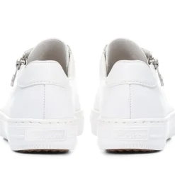 Leather Zip-Up Trainers - White