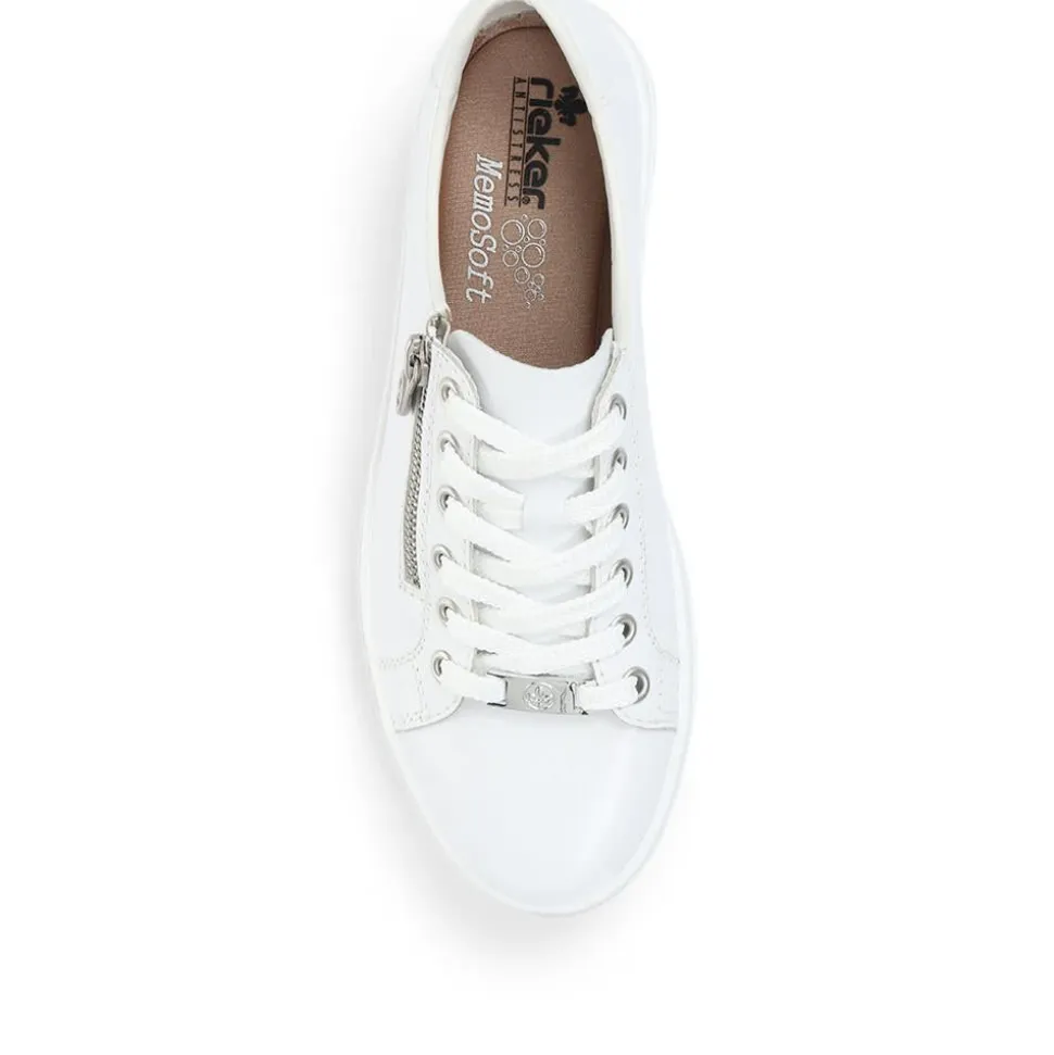 Leather Zip-Up Trainers - White