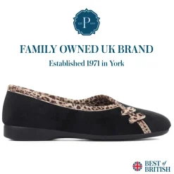 Leopard Print Slippers - Black