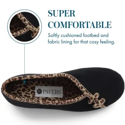 Leopard Print Slippers - Black