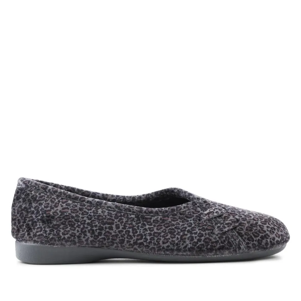 Leopard Print Slippers - Grey Leopard
