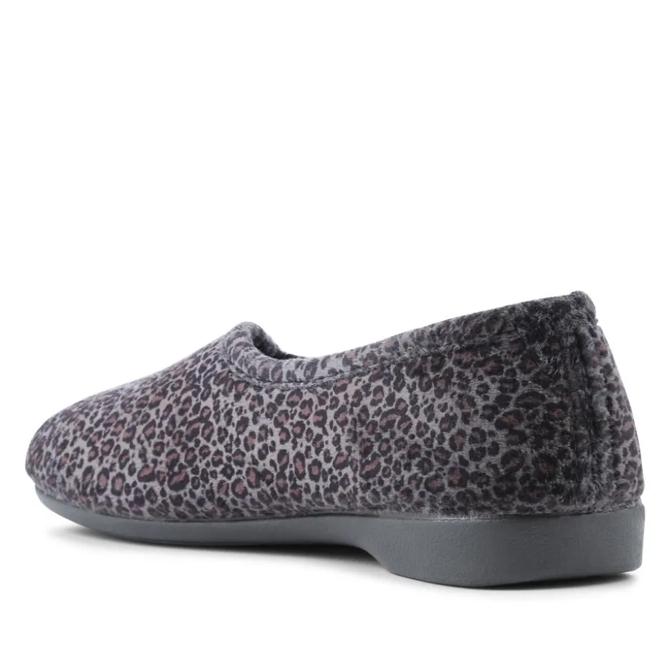 Leopard Print Slippers - Grey Leopard