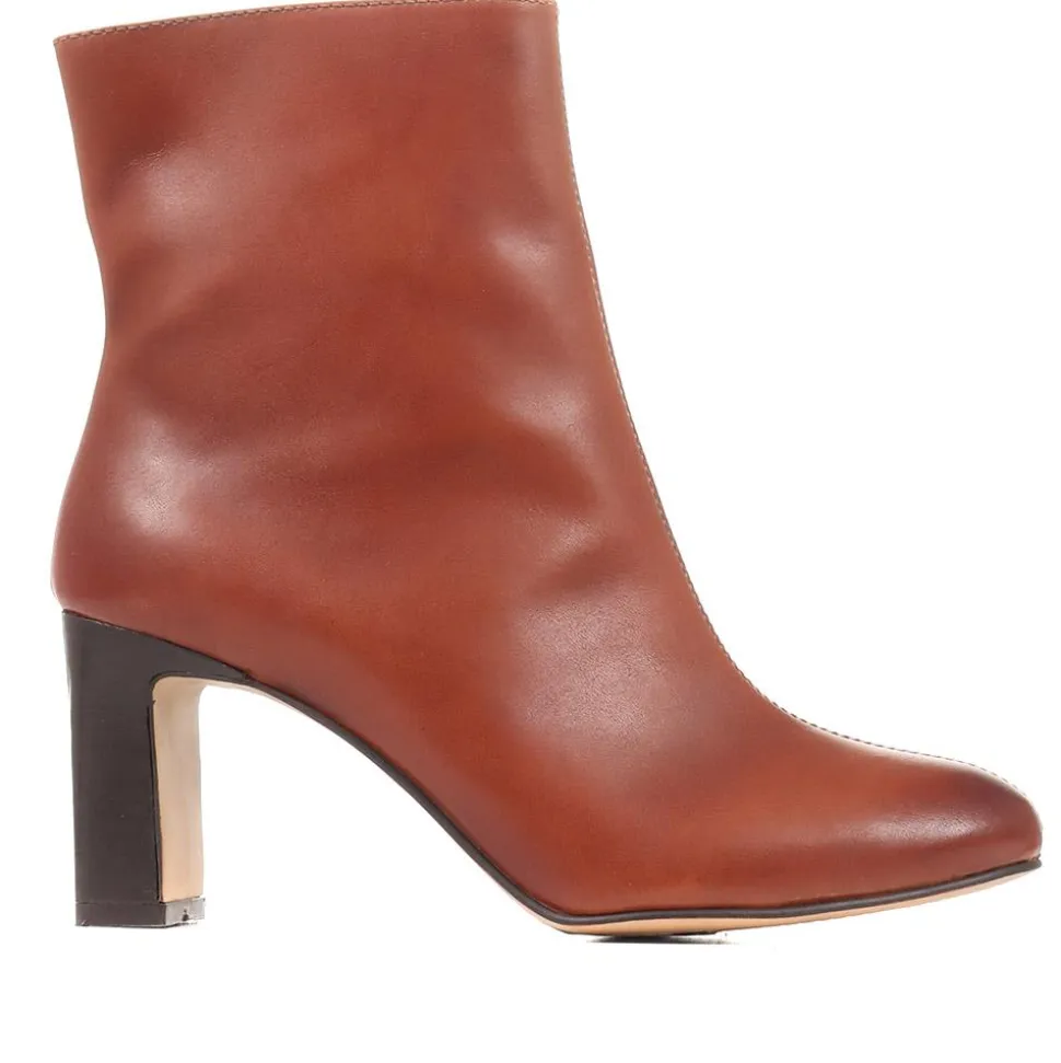 Letty Heeled Ankle Boots - Tan