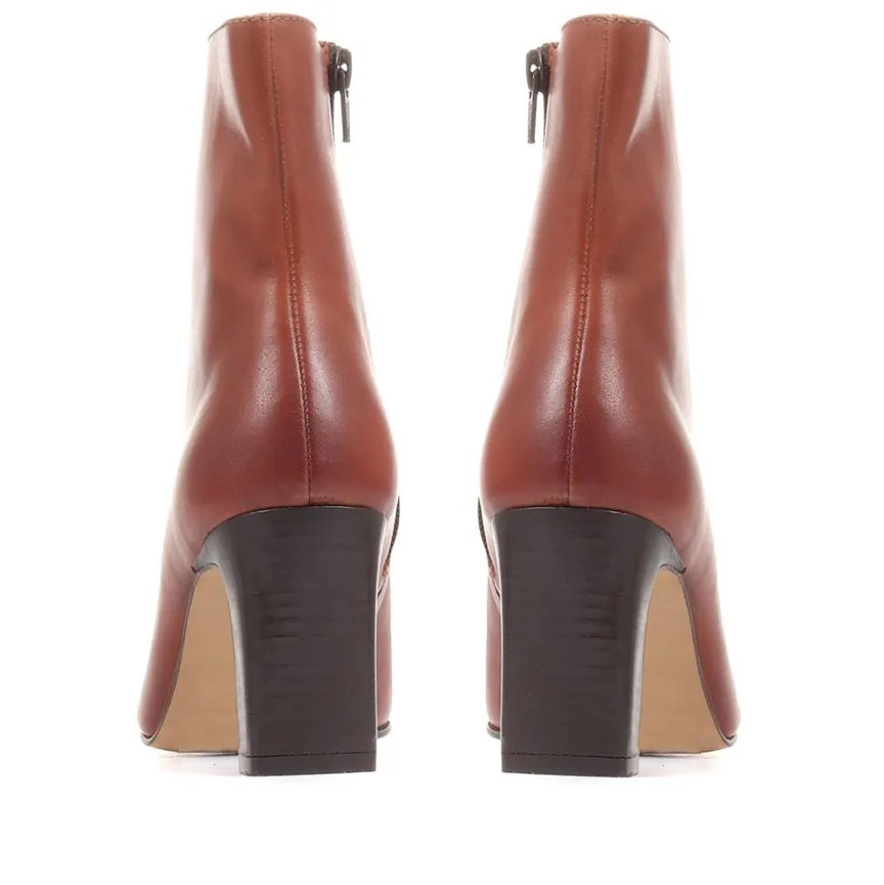 Letty Heeled Ankle Boots - Tan