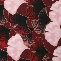 Light Flower Pattern Scarf - Burgundy Multi