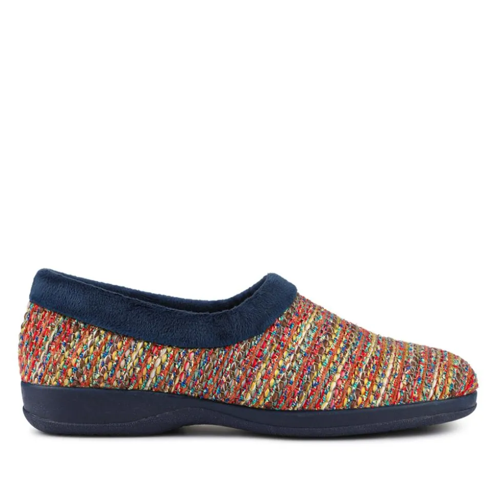 Lightweight Comfy Full Slippers - Navy Multi