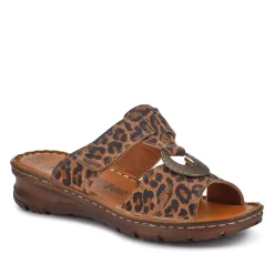 Lightweight Cushioned Leather Mules - Leopard