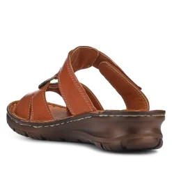 Lightweight Cushioned Leather Mules - Tan