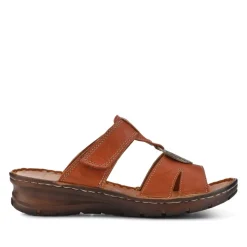 Lightweight Cushioned Leather Mules - Tan