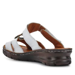 Lightweight Cushioned Leather Mules - White
