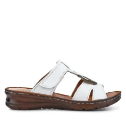 Lightweight Cushioned Leather Mules - White