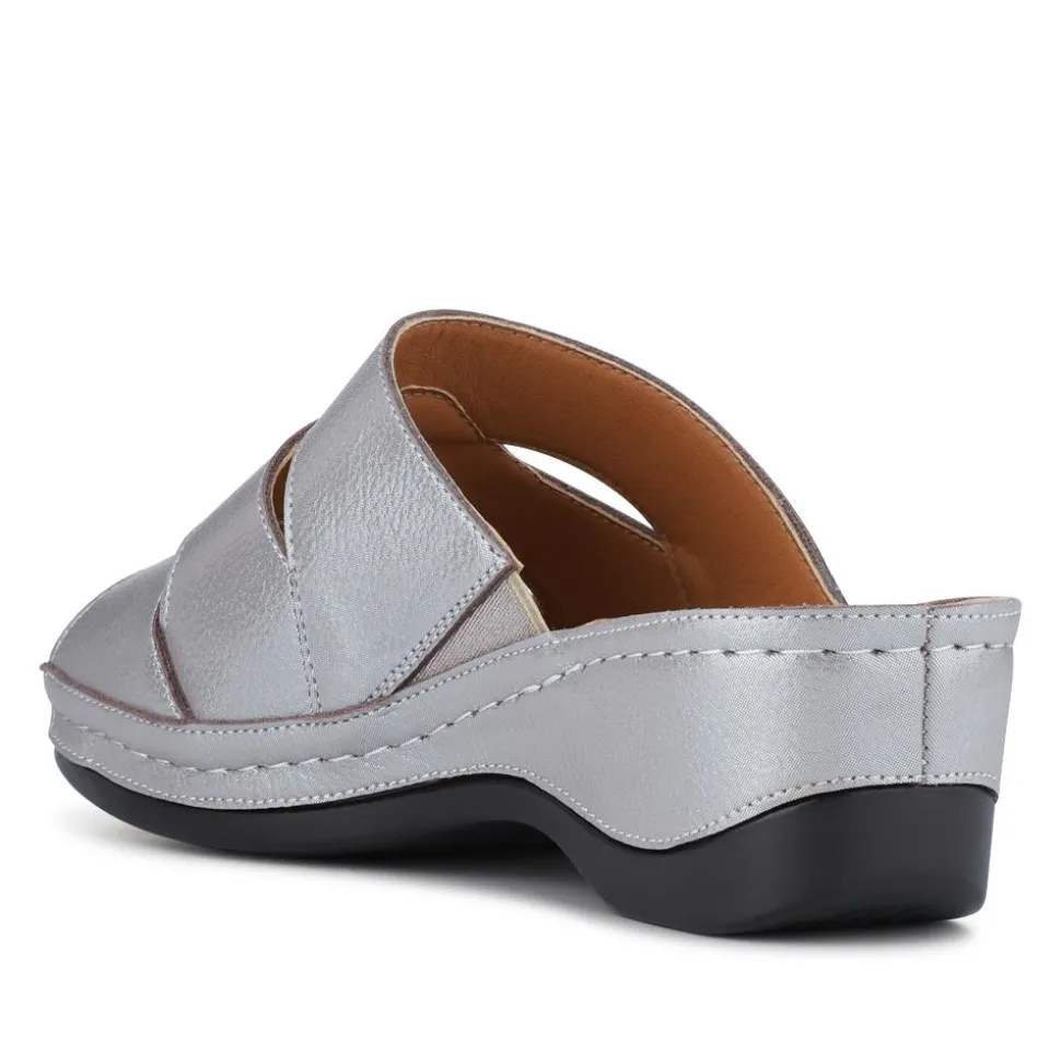 Lightweight Cushioned Mules - Metallic