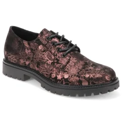 Lightweight Lace-Up Shoes - Black Floral
