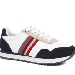 Lightweight Lace-Up Trainers - White Multi