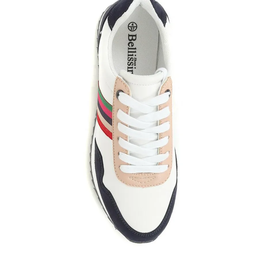 Lightweight Lace-Up Trainers - White Multi