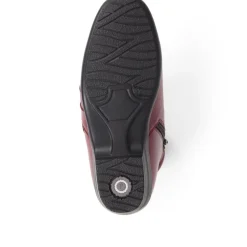 Lightweight Leather Ankle Boots - Burgundy