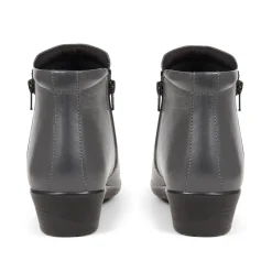 Lightweight Leather Ankle Boots - Grey