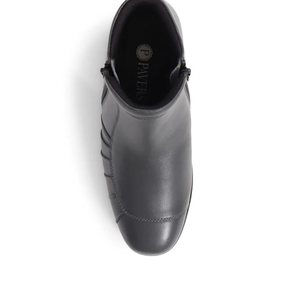 Lightweight Leather Ankle Boots - Grey