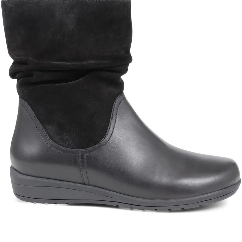 Lightweight Leather Boots - Black