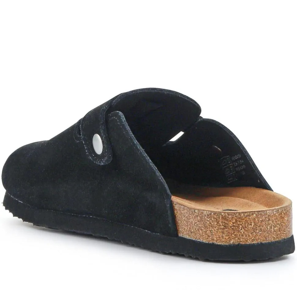 Lightweight Leather Clogs - Black