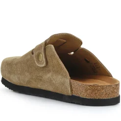 Lightweight Leather Clogs - Khaki