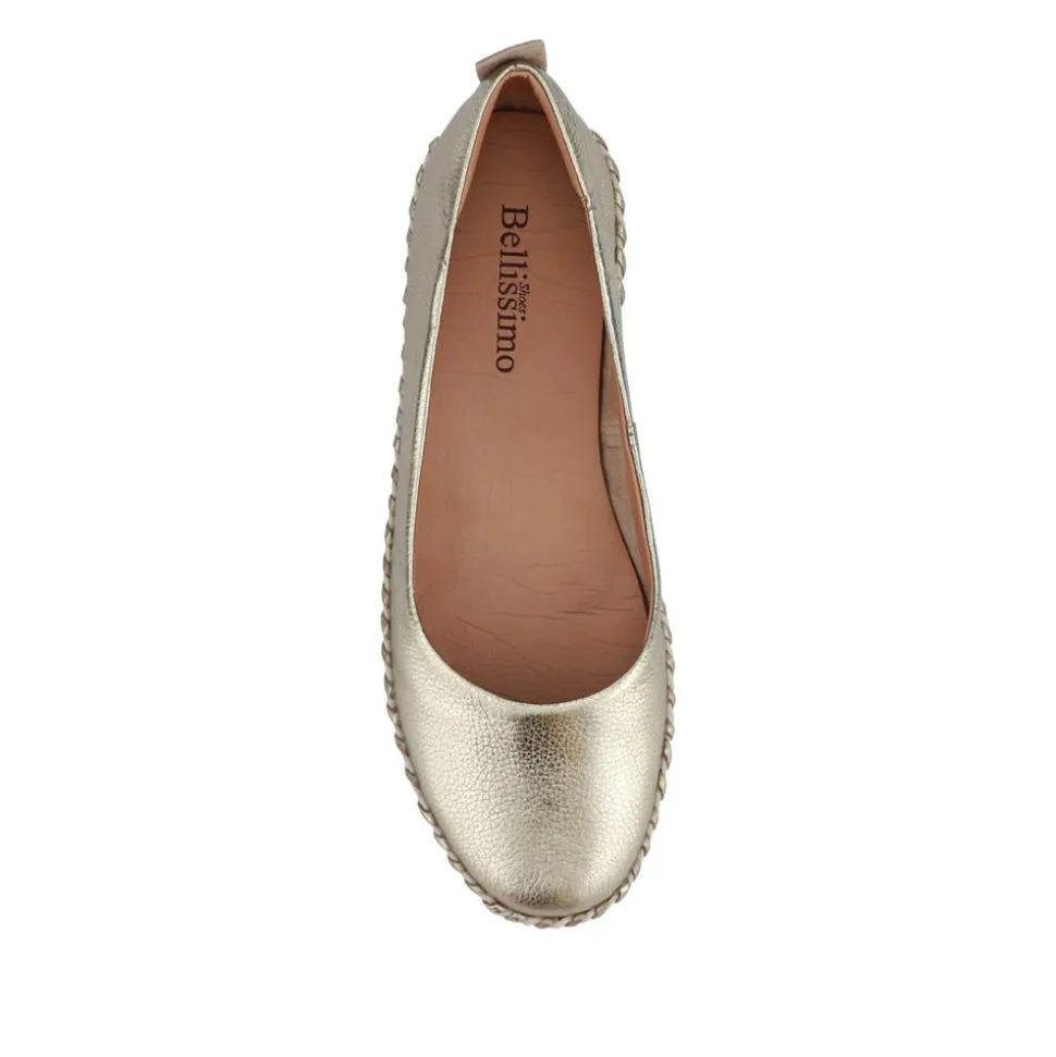 Lightweight Leather Pumps - Gold