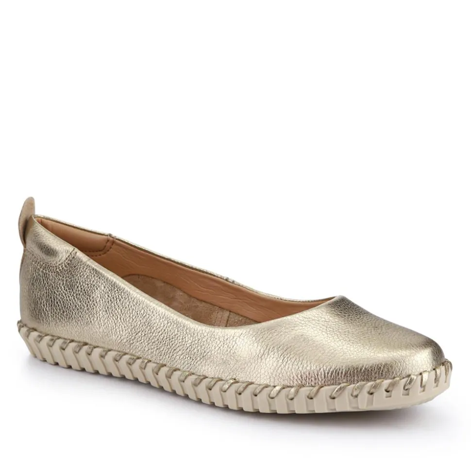 Lightweight Leather Pumps - Gold