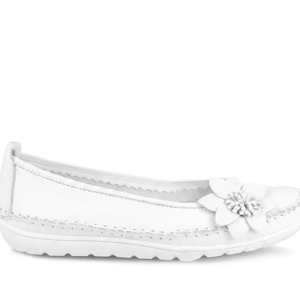 Lightweight Leather Pumps - White