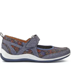 Lightweight Mary-Jane Ladies Trainers - Navy Floral