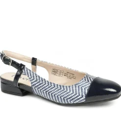 Lightweight Slingback Flat Court Shoes - Navy - White