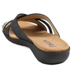 Lightweight Slip On Mule Sandals - Black