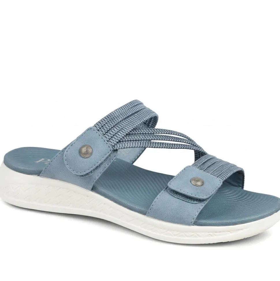 Lightweight Slip On Mule Sandals - Blue